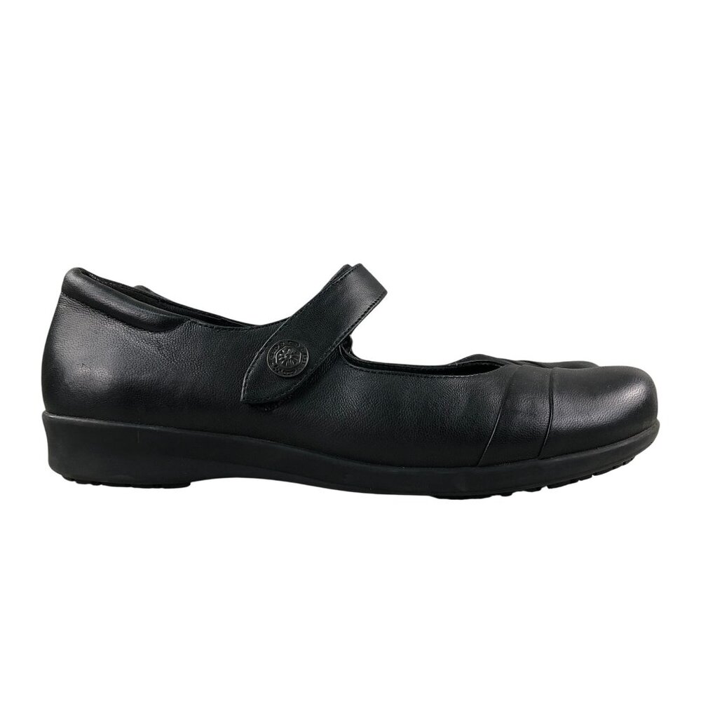 Abeo Women's Size 8 Ida Black Leather Closed Toe Mary Jane Strap Dress Shoes